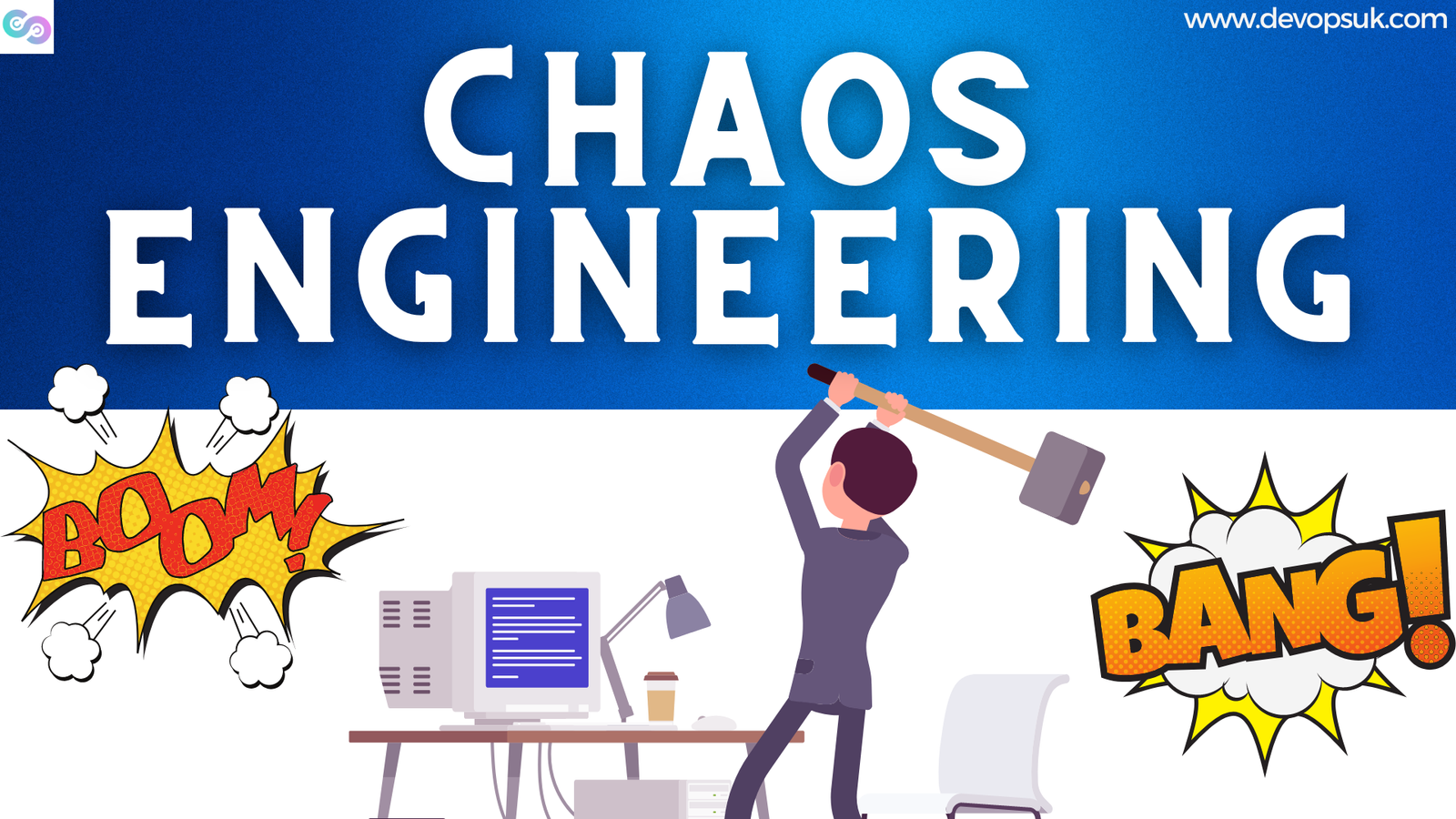 a man smashing a pc in the act of chaos engineering